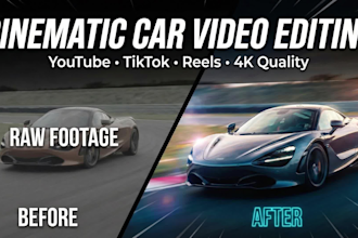 edit cinematic car videos for youtube, tiktok, and instagram reels
