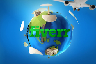 create an attractive travel world logo intro