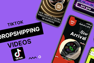 make a viral dropshipping tiktok  ads video product for the shopify store