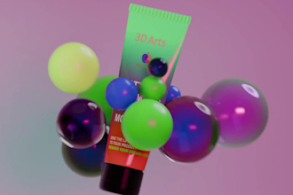 create 3d product animation, cosmetic animation and video ads
