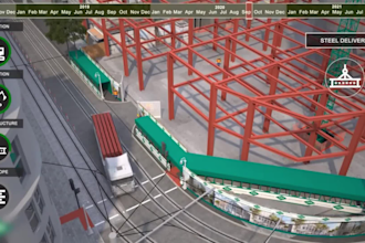 create 3d construction sequence phasing site logistics and safety animation