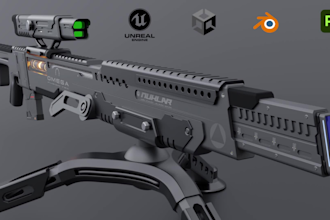 model realistic 3d gun and weapon assets, models for games