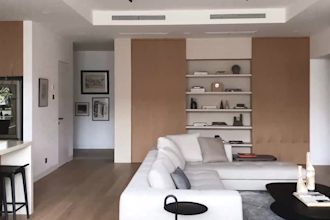 do apartment interior design for airbnb livingroom, bedroom, kitchen rendering