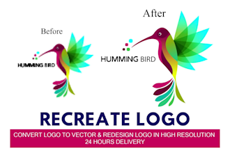 recreate, redesign, redraw logo, design, edit, update