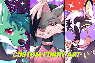 cute furry art, fursona and furry character