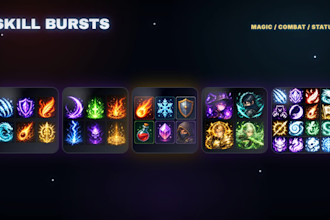 2d game skill icons, item icons, avatar assets