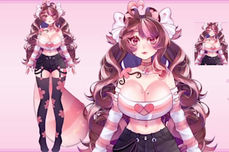 draw and rig live2d model 2d vtuber model live2d vtuber model anime model