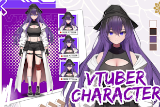 design live2d vtuber model character high quality in anime style for streaming