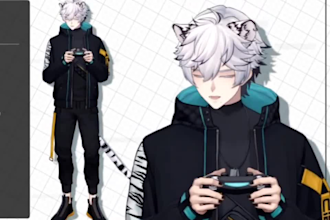 draw and rig live2d vtuber model commission, 2d vtuber model, anime commission