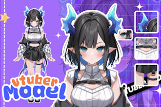 draw high quality anime live2d vtuber model and character design ready to rig