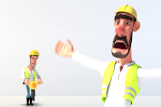 create this 3d construction logo animation video