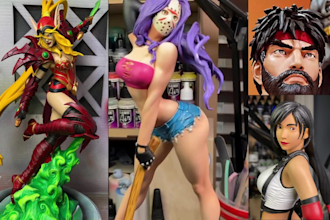 3d print and paint miniature painting anime figure  dnd tabletop resin printing