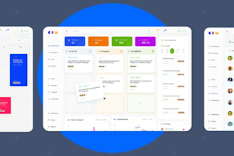 design dashboard UI, CRM, web app and admin panel UI