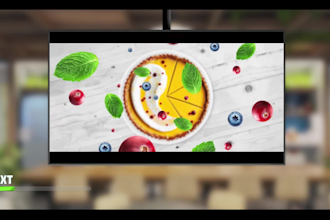 animate restaurant food menu promo video or tv digital menu
