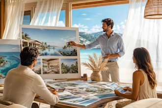 create a cinematic corporate video from images and renderings