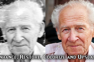 restore, upscale and enhance photos or any photoshop work