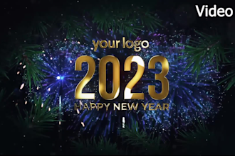 make beautiful christmas and new year 2024 greeting video