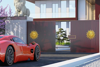 create ultra luxury house 3d rendering animation