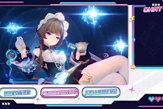 design vtuber overlay screen and twitch panels