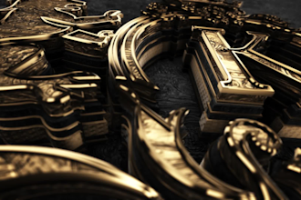 animate black and gold luxury 3d logo intro