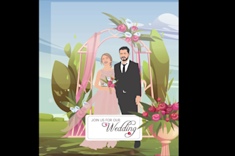 design personalized cartoon face invitations for weddings birthdays anniversary