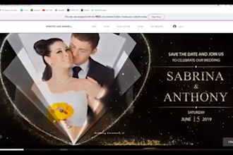 create a wedding website with invitation video