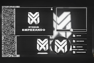 design a professional twitch overlay and stream package