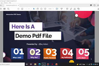 design a creative interactive and fillable PDF