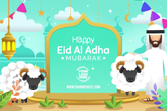 create a eid al adha mubarak greeting video