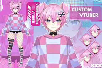 design and rig live2d vtuber model for vtube studio, anime, fanart, digital art