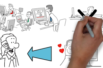 do a modern marketing whiteboard animation