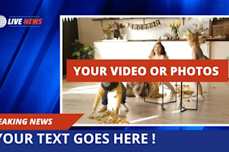make a happy birthday video style breaking news