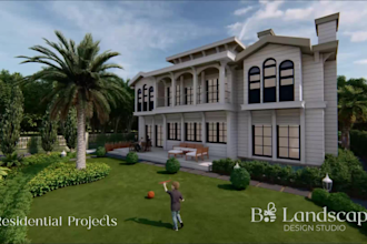 design front yard, backyard, pool, garden and landscape