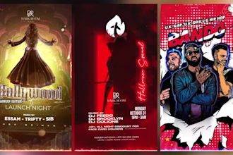 create animated motion flyer poster for event, party or club