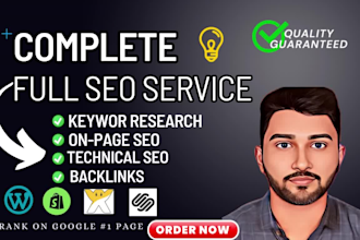 complete monthly SEO service or link building rank on google