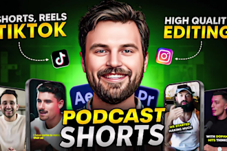 edit podcast to engaging short form video clips for youtube and tiktok videos