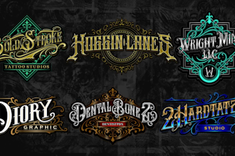 make elegant logo tattoo or vintage lettering custom brand