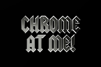 create 3d metallic chrome logo with 360 spinning animation