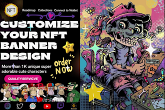 design nft banner, crypto banner, animated gif, nft art,3d,pixel art