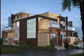 make photo realistic 3d villa render