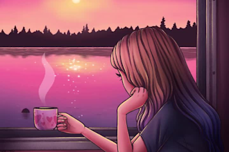 render photorealistic lofi loop animation, lofi animation, lofi music video, gif