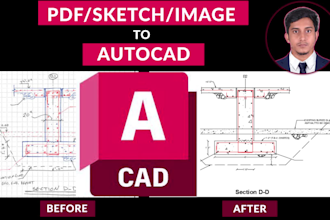 convert your sketch, image, or PDF to autocad dwg file