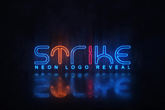 make neon sign light logo animation video intro in 24 hours