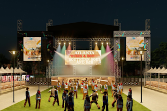 design 3d render for stage, concert, carnival, exhibition