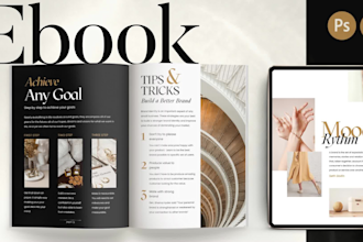 design ebook, pdf lead magnets, workbook, freebie or canva templates