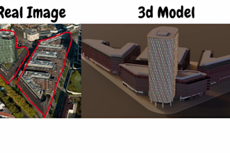 model low poly 3d buildings with textures