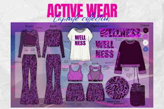 create fashion design and clothing apparel sketch