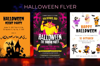 create halloween flyer, christmas flyer, new year flyer only 5usd