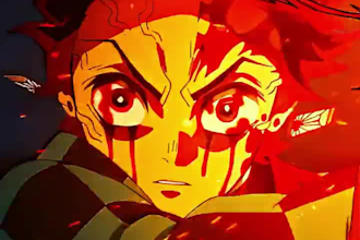 animate 2d music video, 2d anime fighting, 2d cartoon animation, demon slayer