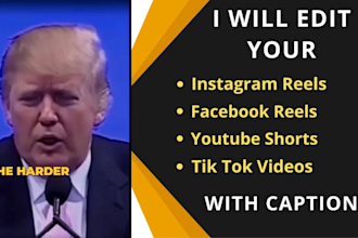 edit your instagram reels, facebook reels, youtube shorts with captions